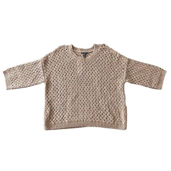 Eileen Fisher Pink 100% Alpaca Open Knit Boxy Sweater NWT Size Extra Large - Picture 1 of 5
